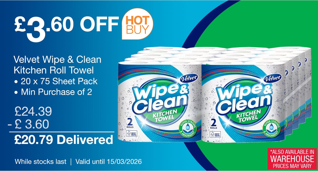 velvet wipe clean kitchen roll towel