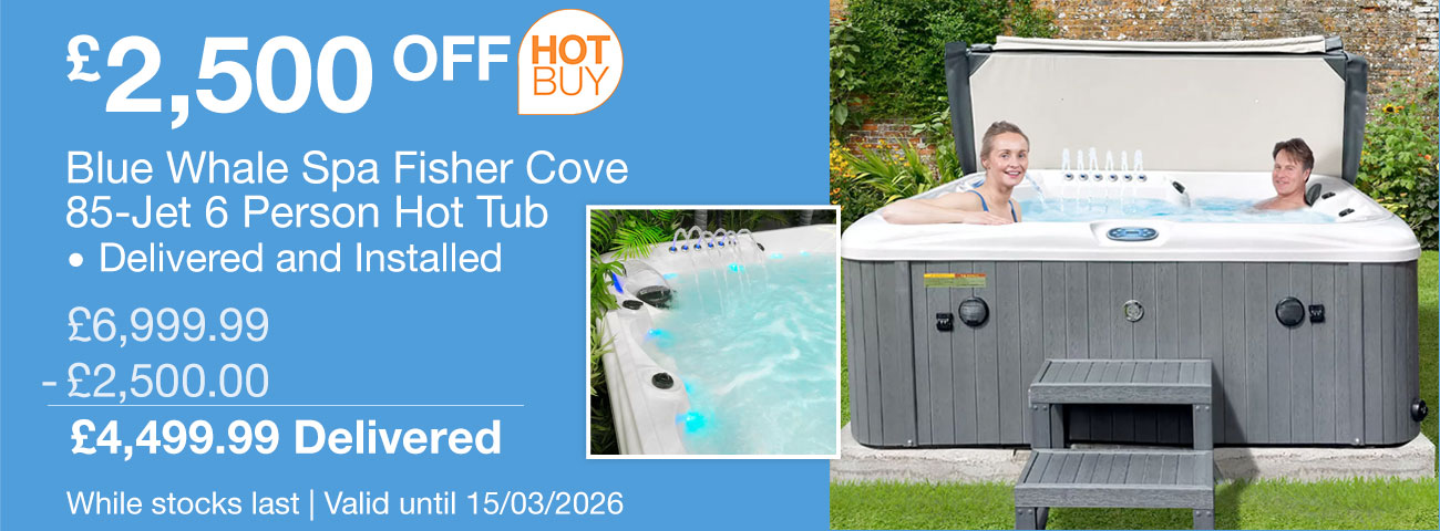 Blue Whale Spa Fisher Cove 85-Jet 6 Person Hot Tub