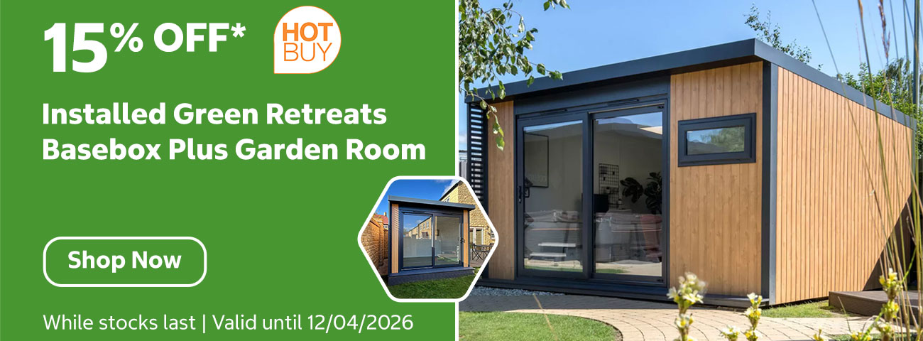 Installed Garden Room Basebox Plus by Green Retreats