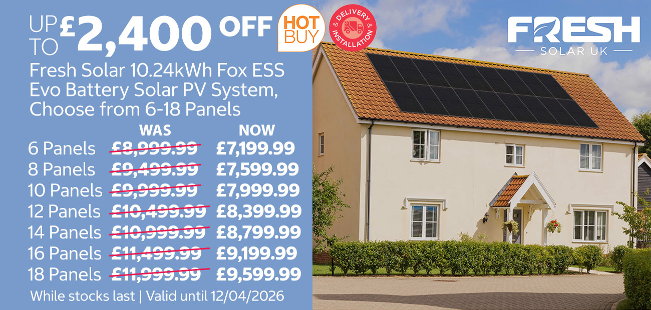 Fresh Solar 10.24kWh Fox ESS Evo Battery Solar PV System