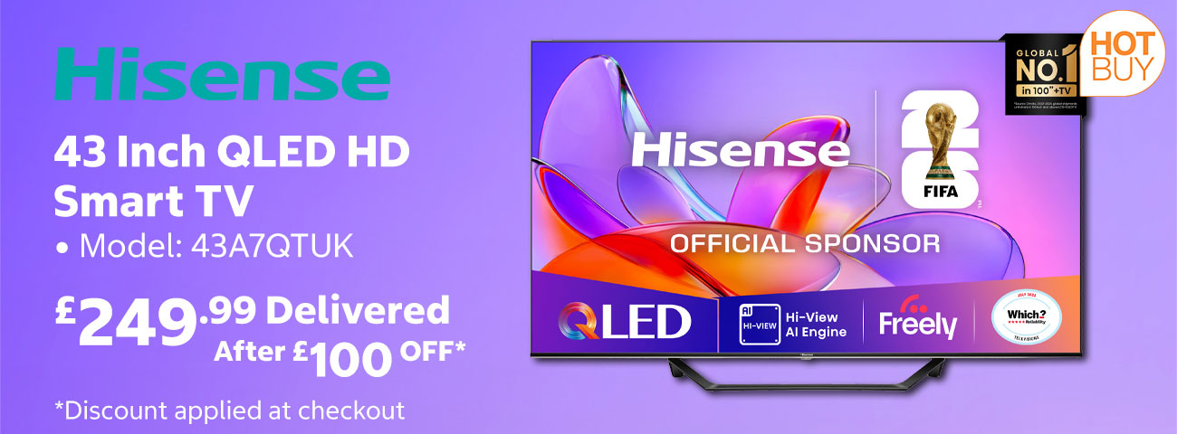 Hisense 43A7QTUK 43 Inch QLED HD Smart TV