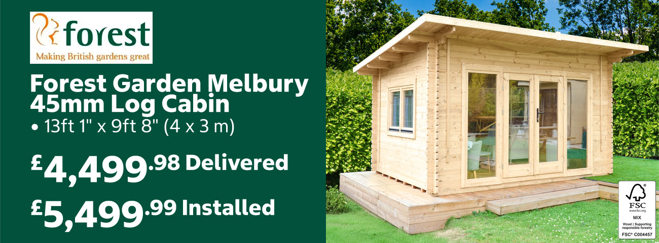 Forest Garden Melbury 45mm Log Cabin