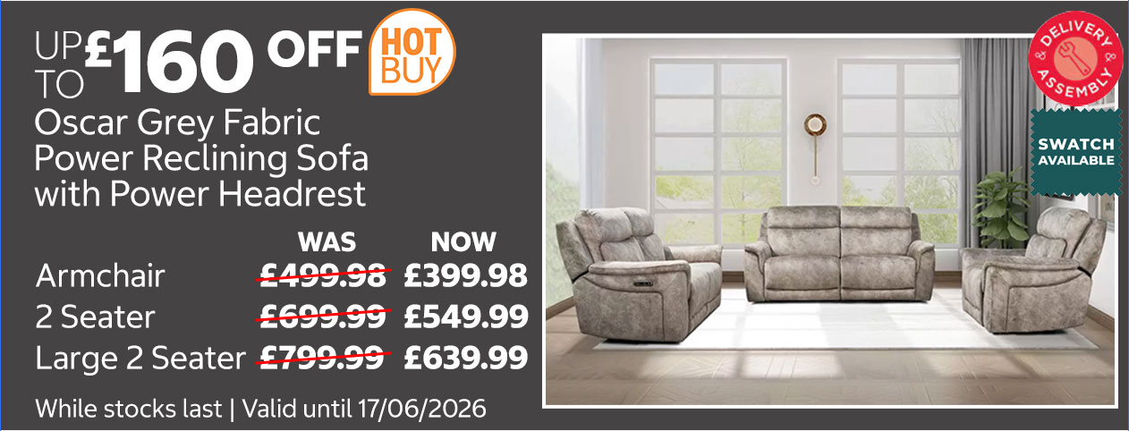 oscar grey fabric sofa collection