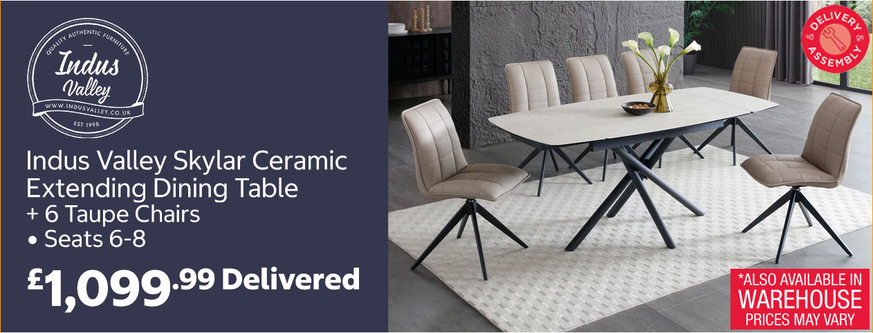 indus valley skylar ceramic extending dining table