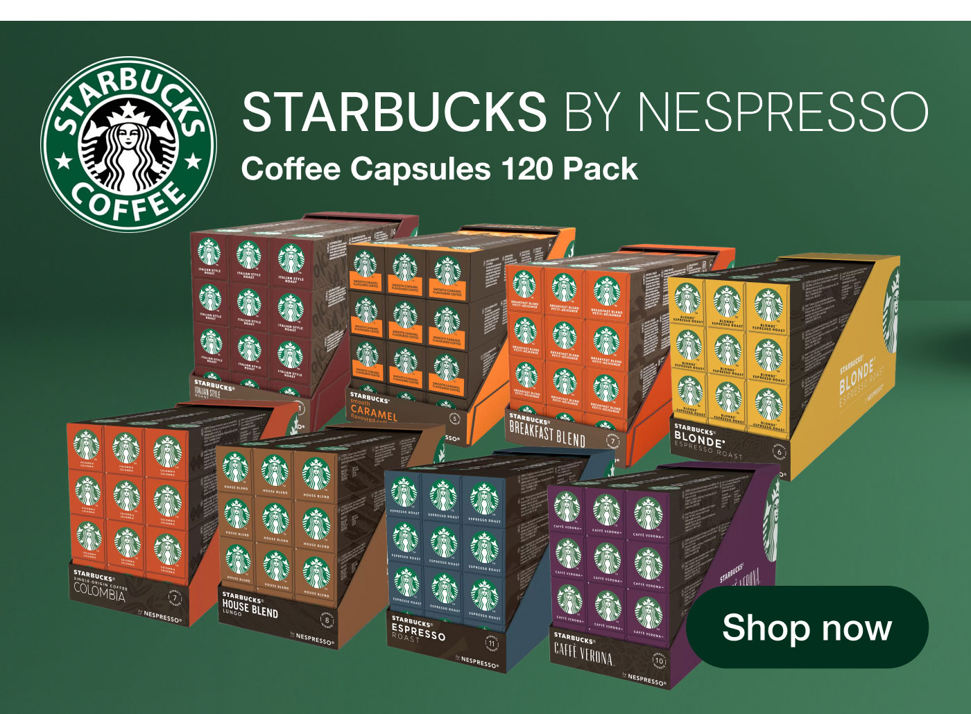 Starbucks by Nespresso Coffee Capsules 120 Pack