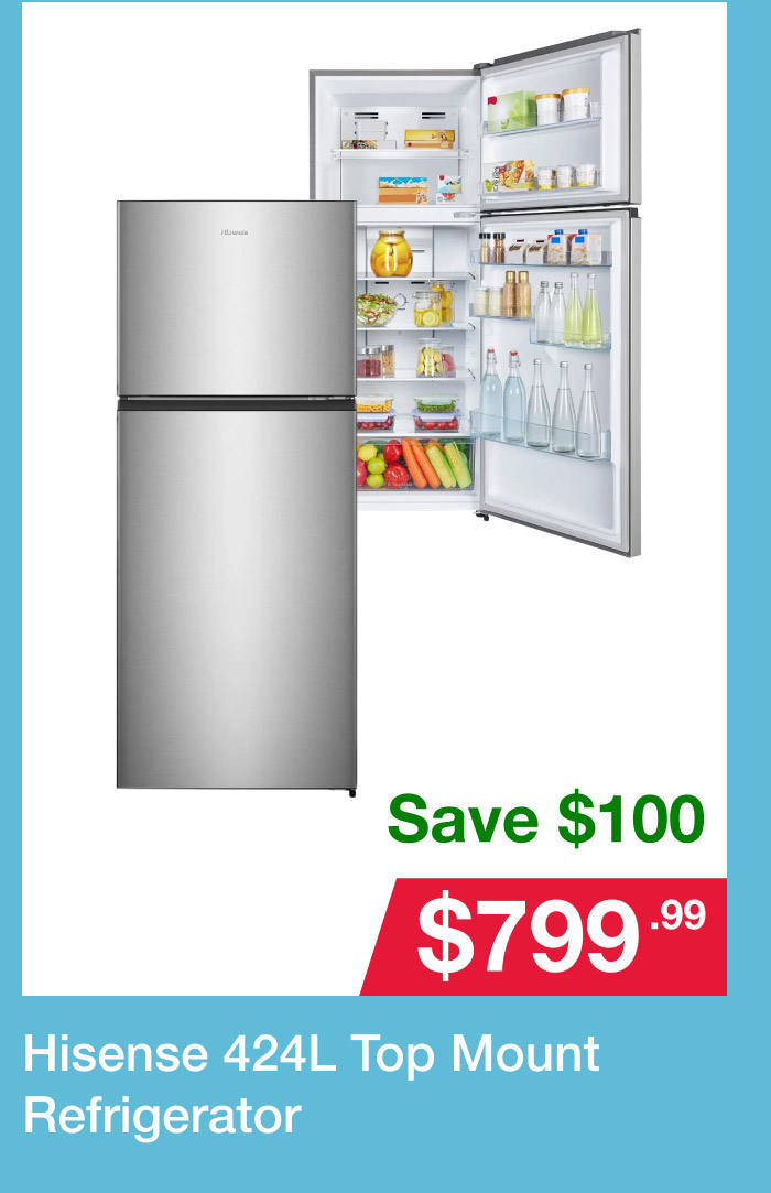 Hisense 424L Top Mount Refrigerator