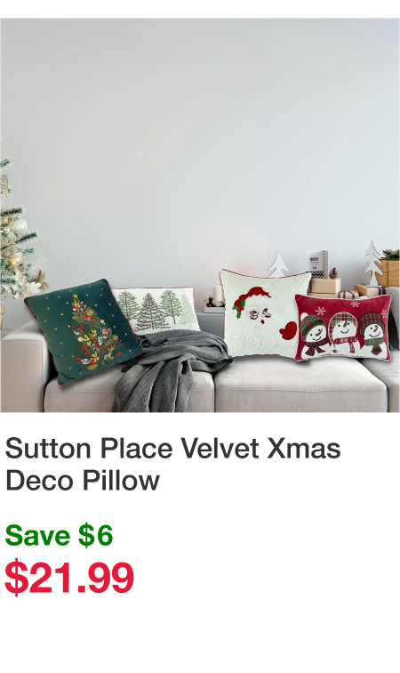 Sutton Place Velvet Xmas Deco Pillow