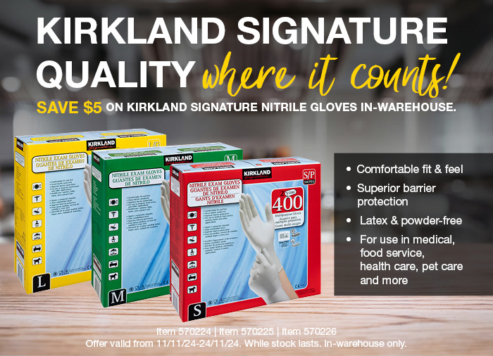 Kirkland Signature Nitril Gloves | Banner