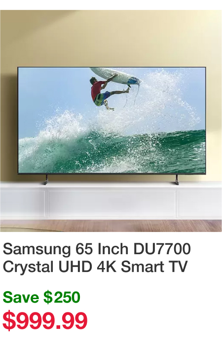 Samsung 65 Inch DU7700 Crystal UHD 4K Smart TV