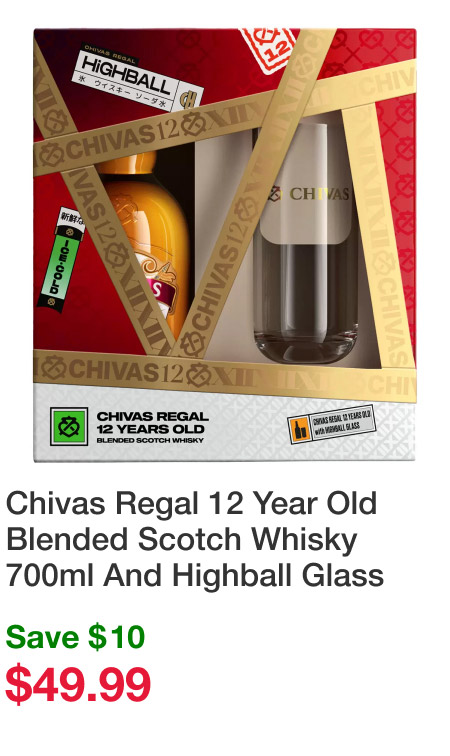 Chivas Regal 12 Year Old Blended Scotch Whisky 700ml And Highball Glass