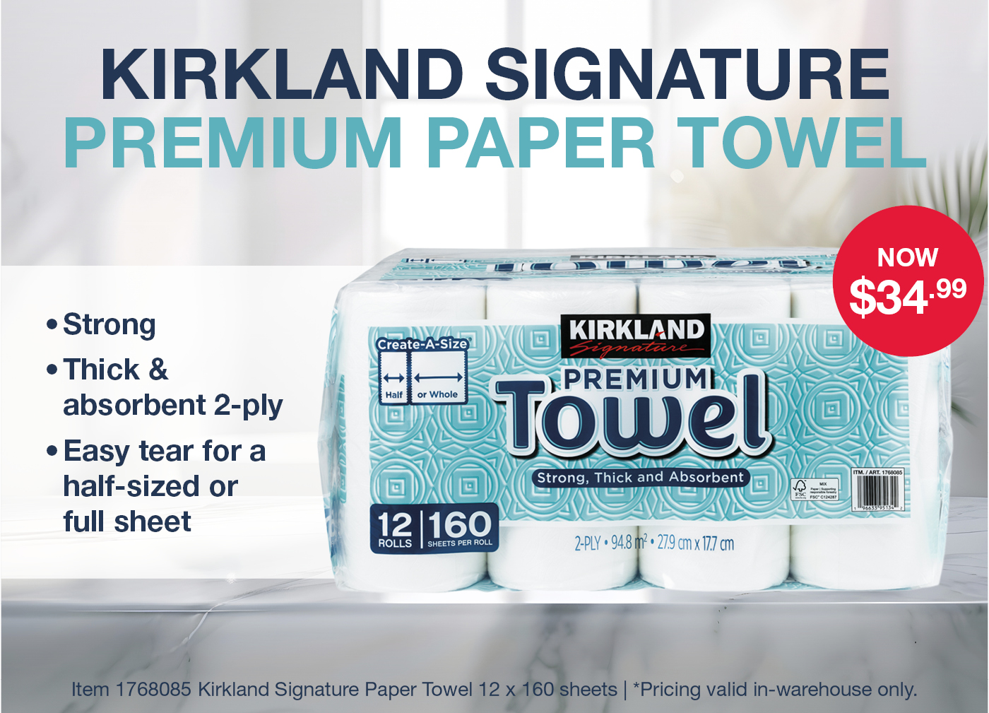 Kirkland Signature Premium Paper Towel | Banner