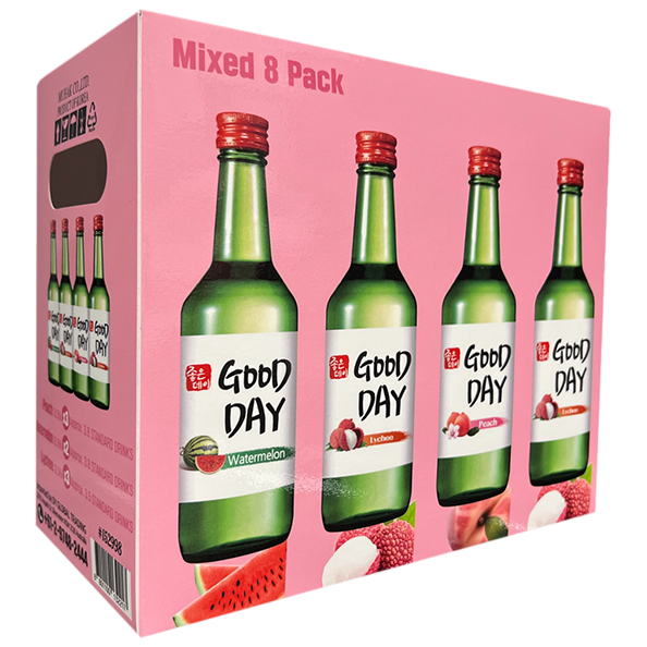 Good Day Soju Peach, Lychee & Watermelon 8 x 360ml