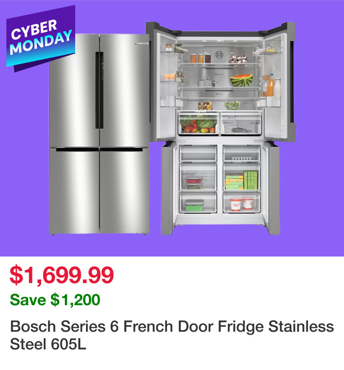 Bosch Series 6 French Door Fridge Stainless Steel 605L