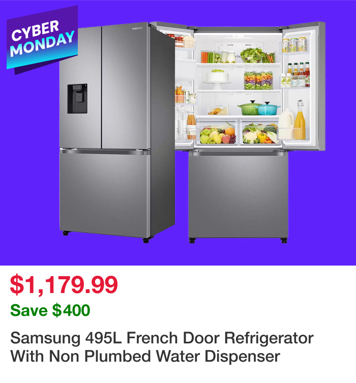 Samsung 495L French Door Refrigerator With Non Plumbed Water Dispenser