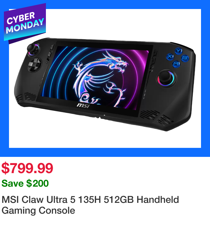 MSI Claw Ultra 5 135H 512GB Handheld Gaming Console