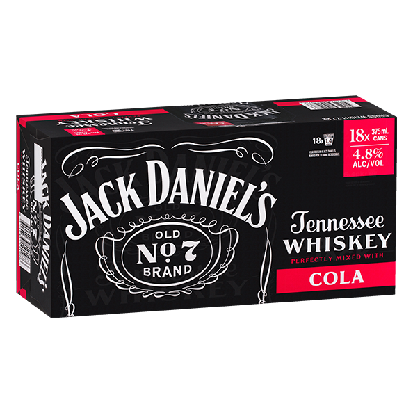 Jack Daniel’s Tennessee Whiskey & Cola 18 x 375ml