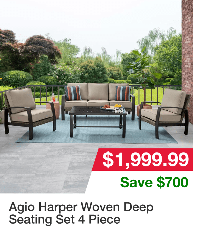 Agio Harper Woven Deep Seating Set 4 Piece