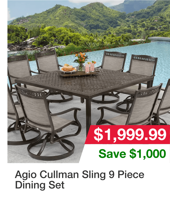 Agio Cullman Sling 9 Piece Dining Set