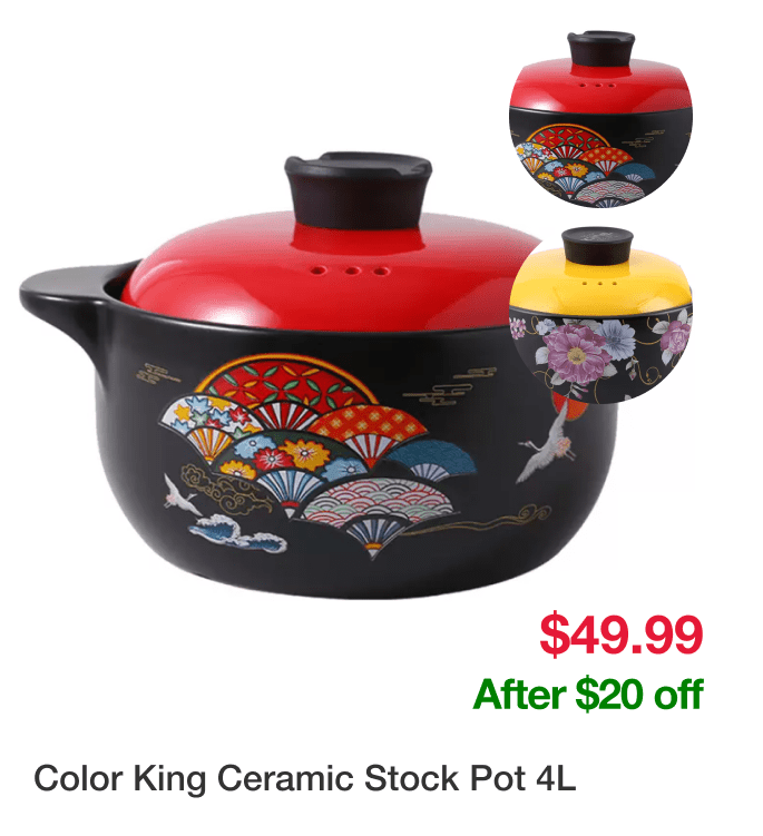 Color King Ceramic Stock Pot 4L