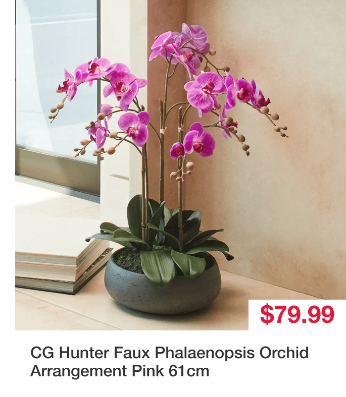 CG Hunter Faux Phalaenopsis Orchid Arrangement Pink 61cm