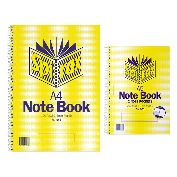 Spirax A4 120 Page Notebook Pack and/or A5 200 Page Notebook Pack