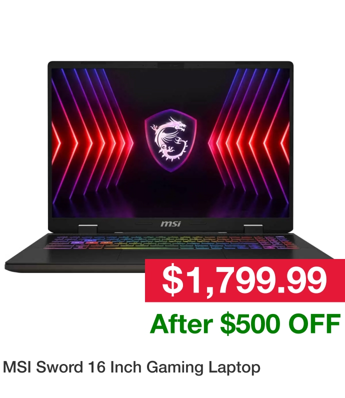 MSI Sword 16 Inch Gaming Laptop