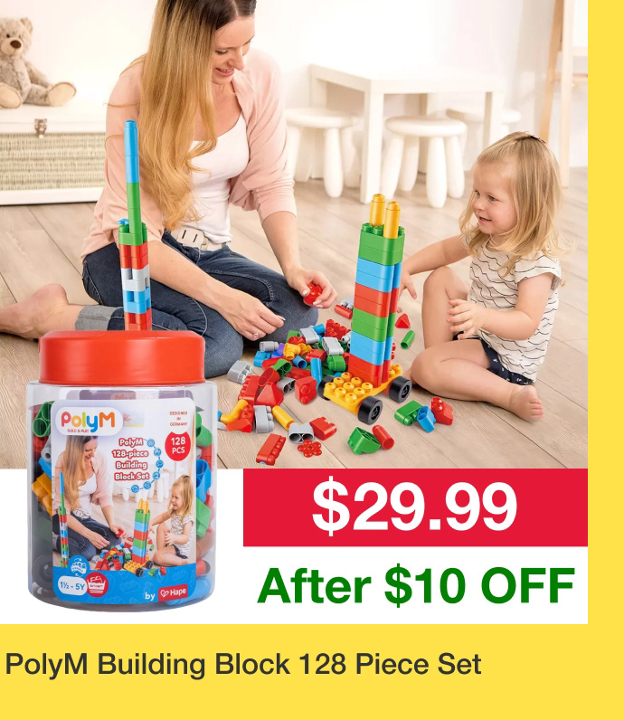 PolyM Building Block 128 Piece Set