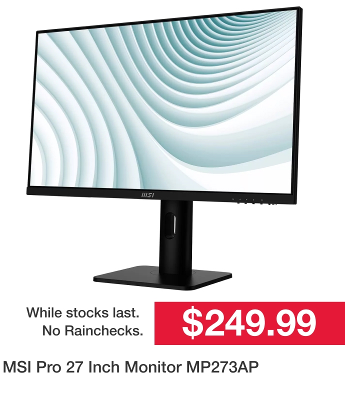 MSI Pro 27 Inch Monitor MP273AP