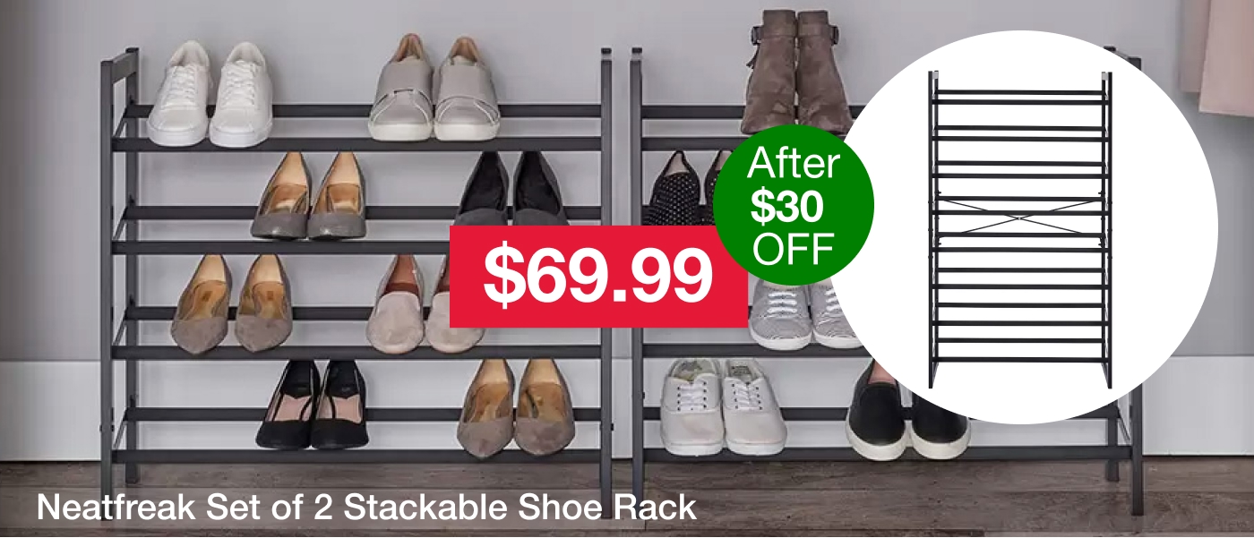 Neatfreak Set of 2 Stackable Shoe Rack