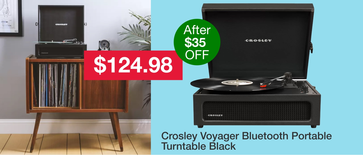 Crosley Voyager Bluetooth Portable Turntable Black