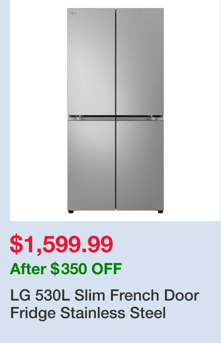 LG 530L Slim French Door Fridge Stainless Steel