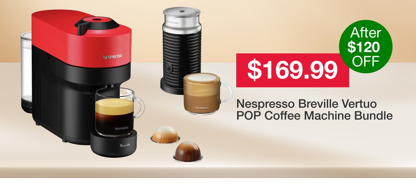 Nespresso Breville Vertuo POP Coffee Machine Bundle