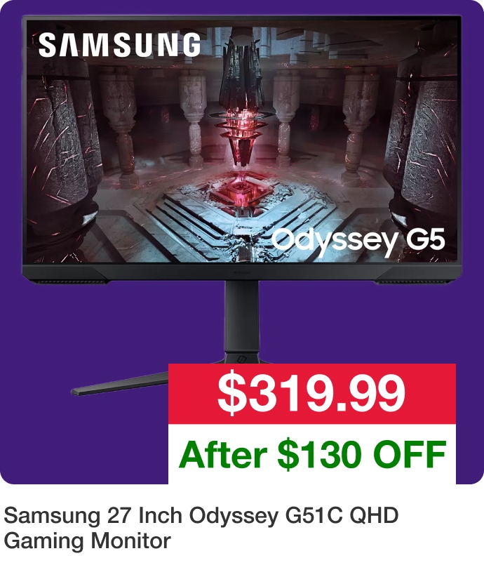 Samsung 27 Inch Odyssey G51C QHD Gaming Monitor