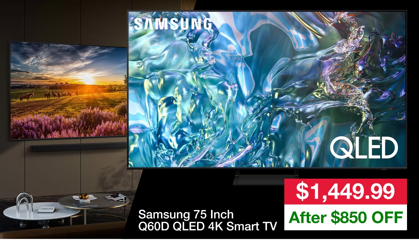 Samsung 75 Inch Q60D QLED 4K Smart TV