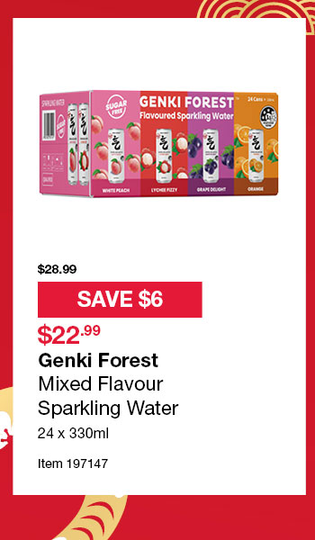 Genki Forest Mixed Flavour Sparkling Water 24 x 330ml