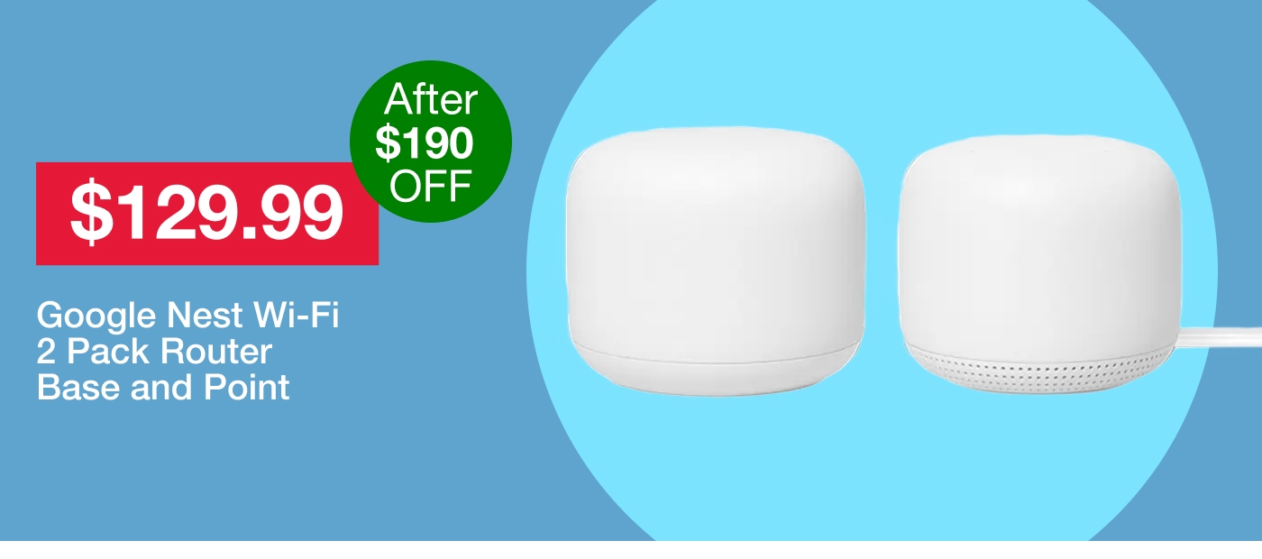 Google Nest Wi-Fi 2 Pack Router Base and Point