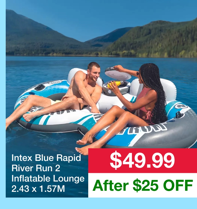 Intex Blue Rapid River Run 2 Inflatable Lounge 2.43 x 1.57M