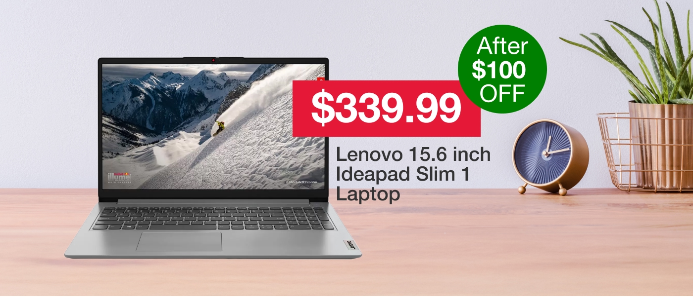 Lenovo 15.6 inch Ideapad Slim 1 Laptop 82VG00BVAU