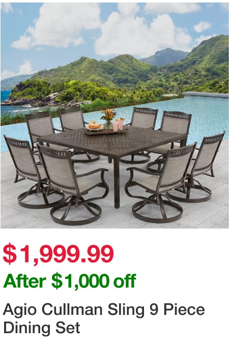 Agio Cullman Sling 9 Piece Dining Set