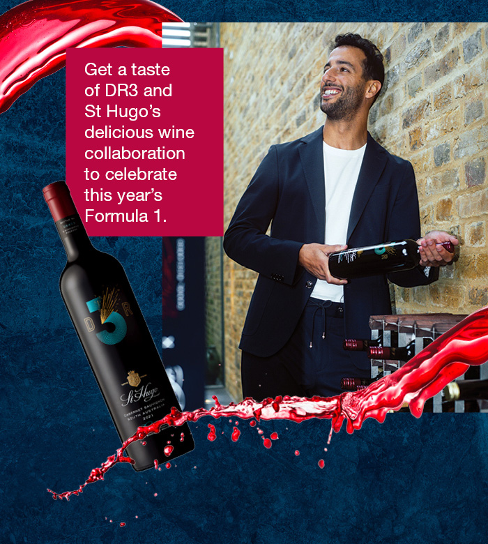 Get a taste of DR3 and St Hugo’s delicious wine collaboration to celebrate this year’s Formula 1.