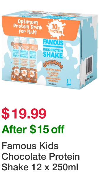 Famous Kids Chocolate Protein Shake 12 x 250ml