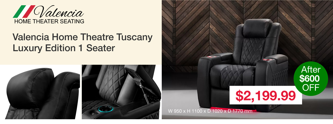 Valencia Home Theatre Tuscany Luxury Edition 1 Seater