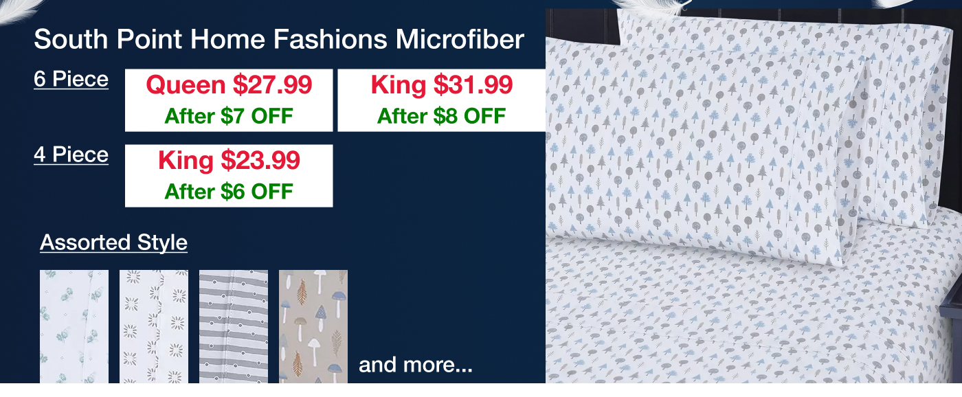 South Point Home Fashions Microfiber.