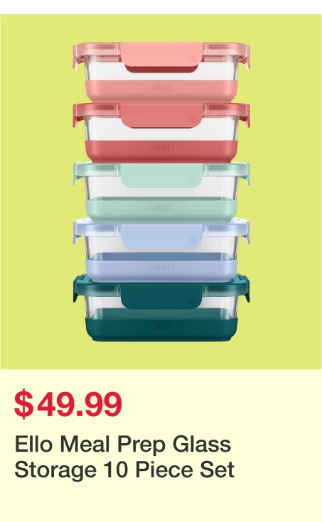 Ello Meal Prep Glass Storage 10 Piece Set