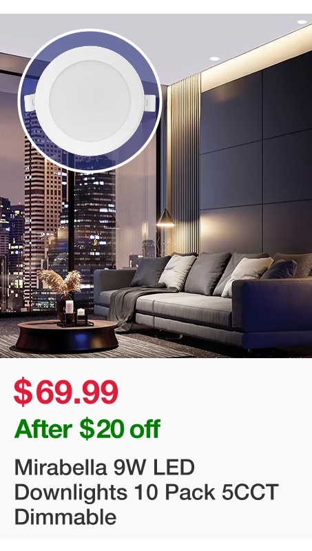 Mirabella 9W LED Downlights 10 Pack 5CCT Dimmable I006247