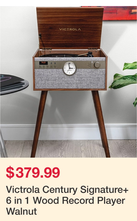 Victrola Century Signature+ 6 in 1 Wood Record Player Walnut VTA-830SB-WLN-INT