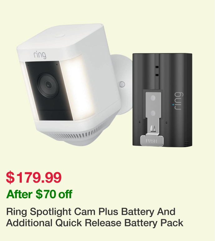 Ring Spotlight Cam Plus Battery And Additional Quick Release Battery Pack