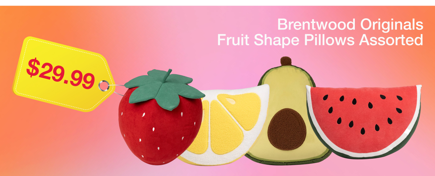 Brentwood Originals Fruit Shape Pillows Assorted