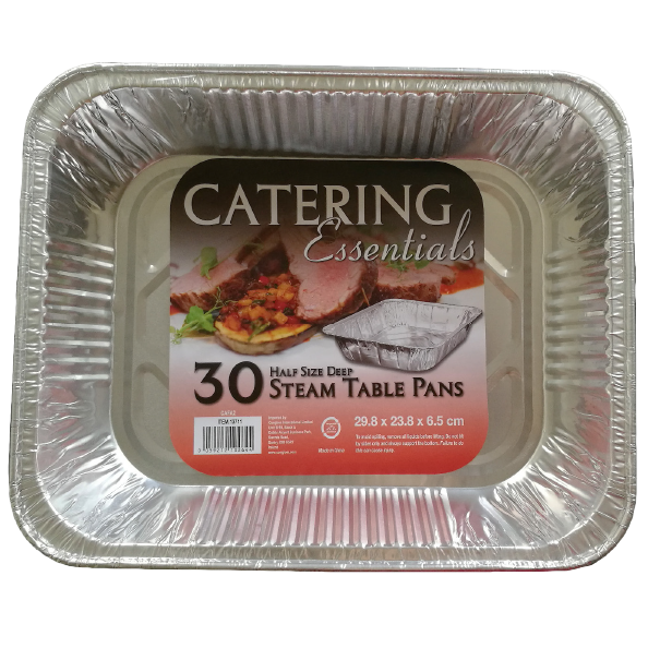 Catering Essentials Aluminium Tray Half Size 30 count