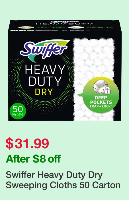 Swiffer Heavy Duty Dry Sweeping Cloths 50 Carton